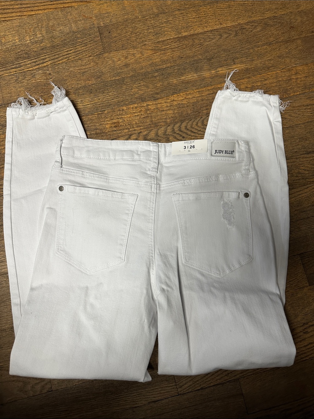 White Judy Blue Boyfriend Jeans